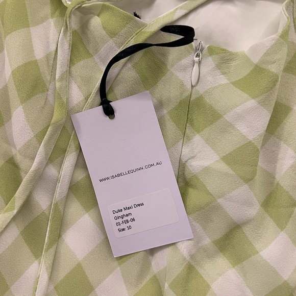 Isabelle Quinn Delilah Midi Dress Gingham Size S/M (US 6 or AU 10) NWT - Picture 14 of 14